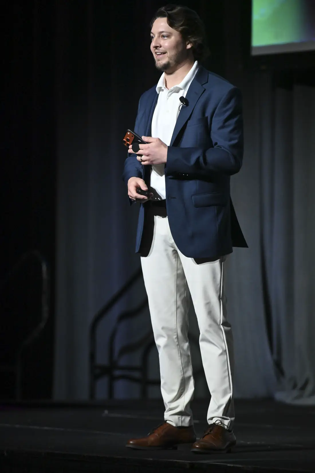 On stage at the Pollies