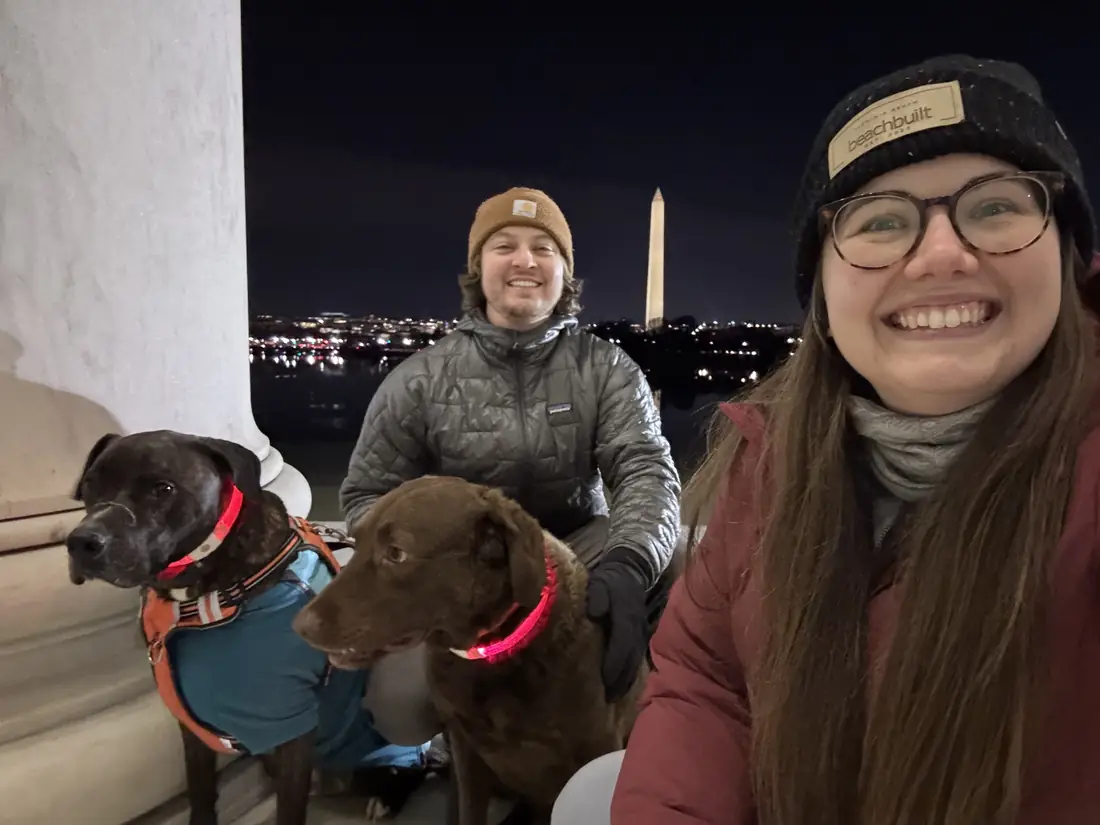 With the dogs in Washington